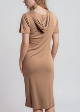 Hooded Cinch Sweat Dress Dresses Kate Hewko 
