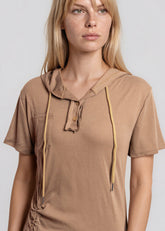 Hooded Cinch Sweat Dress Dresses Kate Hewko 