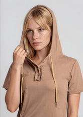 Hooded Cinch Sweat Dress Dresses Kate Hewko 