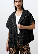 Hooded Drawstring Athleisure Vest Vests Kate Hewko 