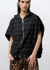 Hooded Drawstring Athleisure Vest Vests Kate Hewko 