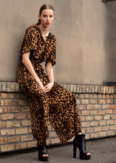 Hooded Leopard Jumpsuit Rompers Kate Hewko 