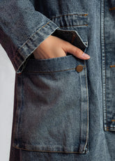 Hooded Utility Denim Jacket Outerwear Kate Hewko 