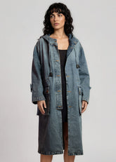 Hooded Utility Denim Jacket Outerwear Kate Hewko 