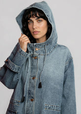 Hooded Utility Denim Jacket Outerwear Kate Hewko 