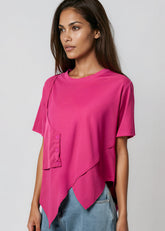Hot Pink Half Vest Tee Tees Kate Hewko 