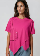 Hot Pink Half Vest Tee Tees Kate Hewko 
