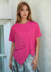 Hot Pink Half Vest Tee Tees Kate Hewko 