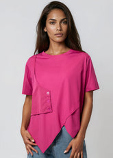 Hot Pink Half Vest Tee Tees Kate Hewko 