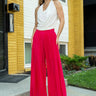 Hot Pink Pleated Pants Pants Kate Hewko Hot Pink One size 