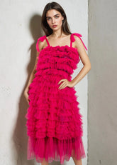 Hot Pink Ruffle Tulle Overlay Layering Pieces Kate Hewko 