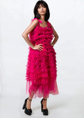 Hot Pink Ruffle Tulle Overlay Layering Pieces Kate Hewko 