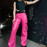 Hot Pink Vegan Leather Cargo Pant Pants Kate Hewko Hot Pink S 