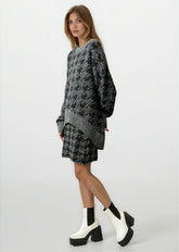 Houndstooth Knitted Skirt Set Two Piece Sets Kate Hewko 