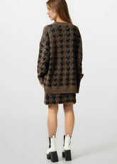 Houndstooth Knitted Skirt Set Two Piece Sets Kate Hewko 