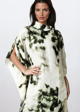 Ink Wash Mock Neck Kaftan Dress Dresses Kate Hewko 