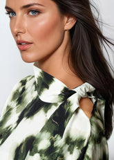 Ink Wash Mock Neck Kaftan Dress Dresses Kate Hewko 