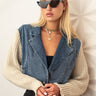 Knit Sleeve Cropped Denim Layering Pieces Kate Hewko Light Denim One Size 