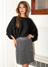 Knitted Rhinestone Pencil Skirt Skirts Kate Hewko 