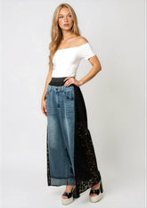 Lace + Denim Contrast Pant Pants Kate Hewko 