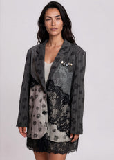 Lace Floral Patchwork Blazer Blazers Kate Hewko 