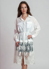Lace Hem Linen Button Up Dress Dresses Kate Hewko 