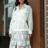 Lace Hem Linen Button Up Dress Dresses Kate Hewko White One size 