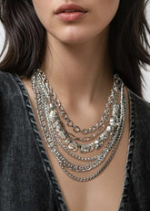 Layered Chain Gemstone Necklace Necklaces Kate Hewko 