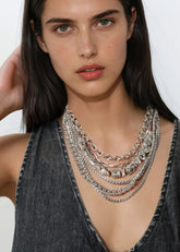 Layered Chain Gemstone Necklace Necklaces Kate Hewko 