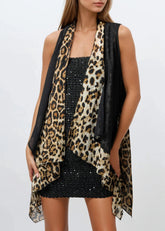 Layered Chiffon Leopard Vest Vests Kate Hewko 