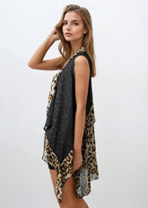 Layered Chiffon Leopard Vest Vests Kate Hewko 