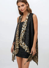 Layered Chiffon Leopard Vest Vests Kate Hewko 