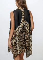 Layered Chiffon Leopard Vest Vests Kate Hewko 