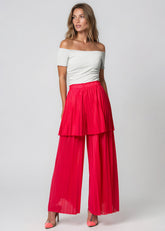 Layered Hot Pink Pleated Pants Pants Kate Hewko Hot Pink One size 