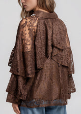 Layered Lace Embellished Button Up Blouses Kate Hewko 