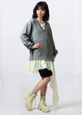Layered Lace Sweatshirt Tunic Tunics Kate Hewko 