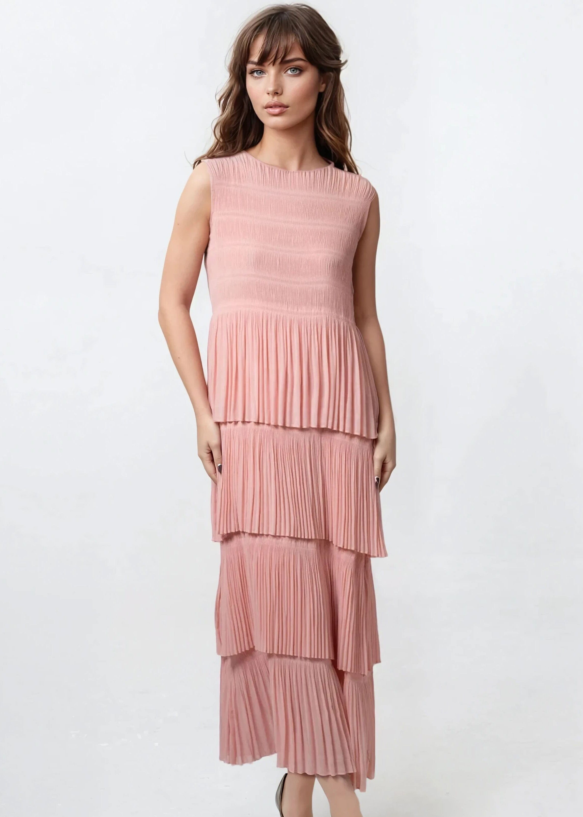 long dress pleats layers Red Strapless Sweetheart Mermaid Pleated Layered Long Prom Dress With Slit Red / 14