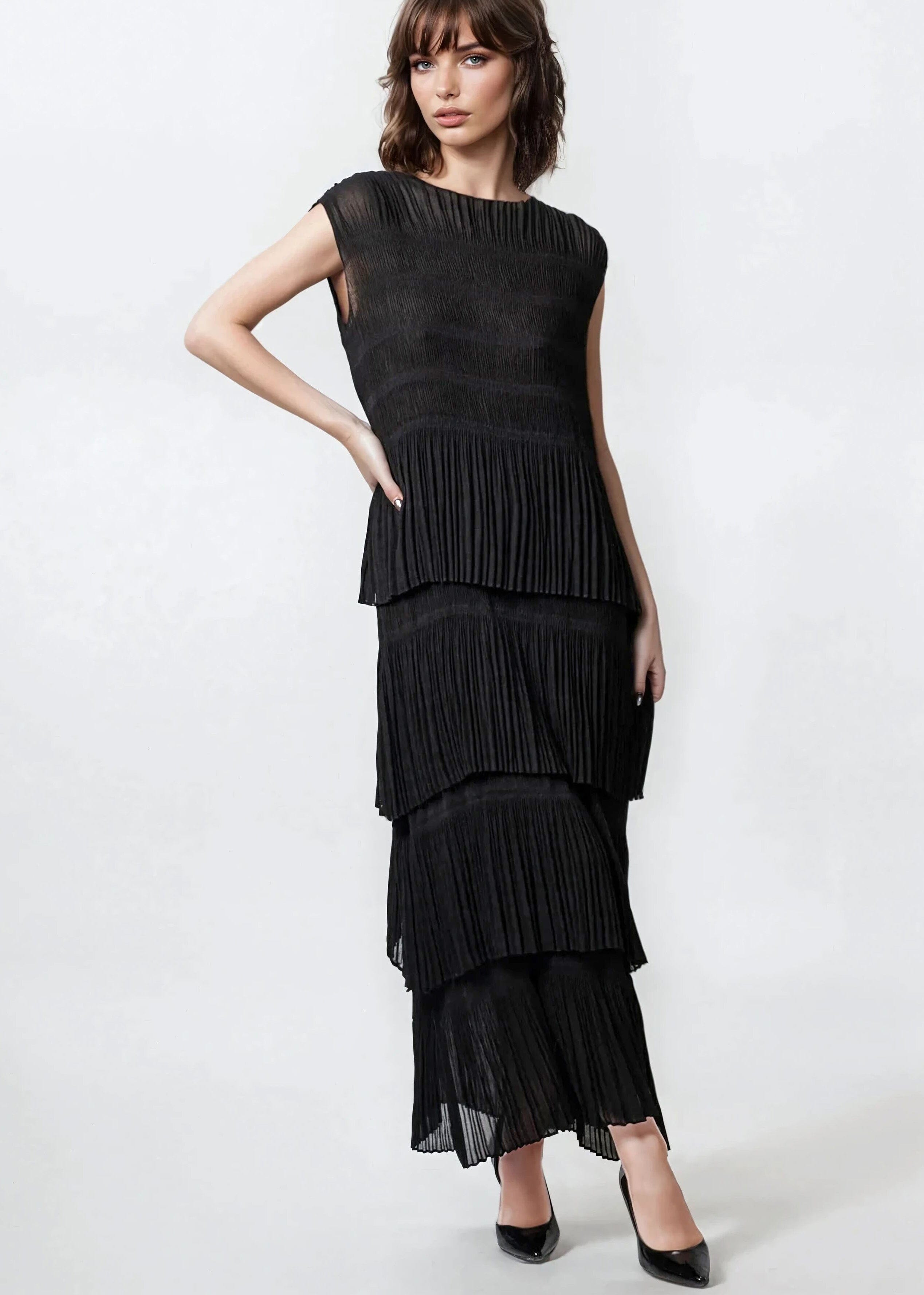 Layered Pleated Tank Dress - Kate Hewko Pink / One size Layered Pleated Tank Dress - Kate Hewko Pink / One size