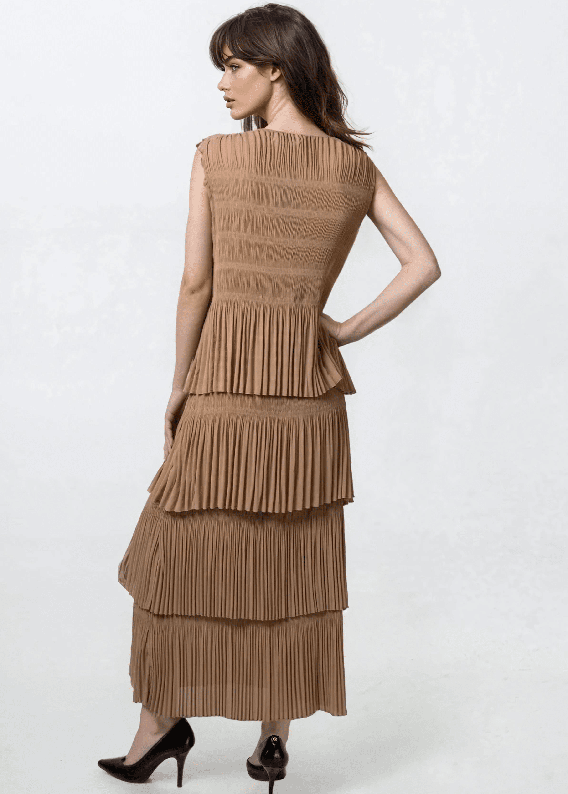 Layered Pleated Tank Dress - Kate Hewko Pink / One size Layered Pleated Tank Dress - Kate Hewko Pink / One size