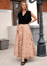 Layered Ruffle Tulle Maxi Skirt Skirts Kate Hewko 