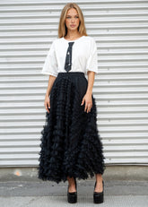 Layered Ruffle Tulle Maxi Skirt Skirts Kate Hewko 