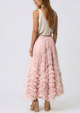 Layered Ruffle Tulle Maxi Skirt Skirts Kate Hewko 