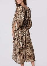 Leopard Cinched Cape Dress Dresses Kate Hewko 