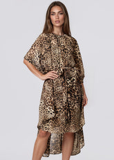 Leopard Cinched Cape Dress Dresses Kate Hewko 