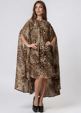 Leopard Cinched Cape Dress Dresses Kate Hewko 