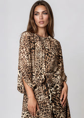 Leopard Cinched Cape Dress Dresses Kate Hewko 