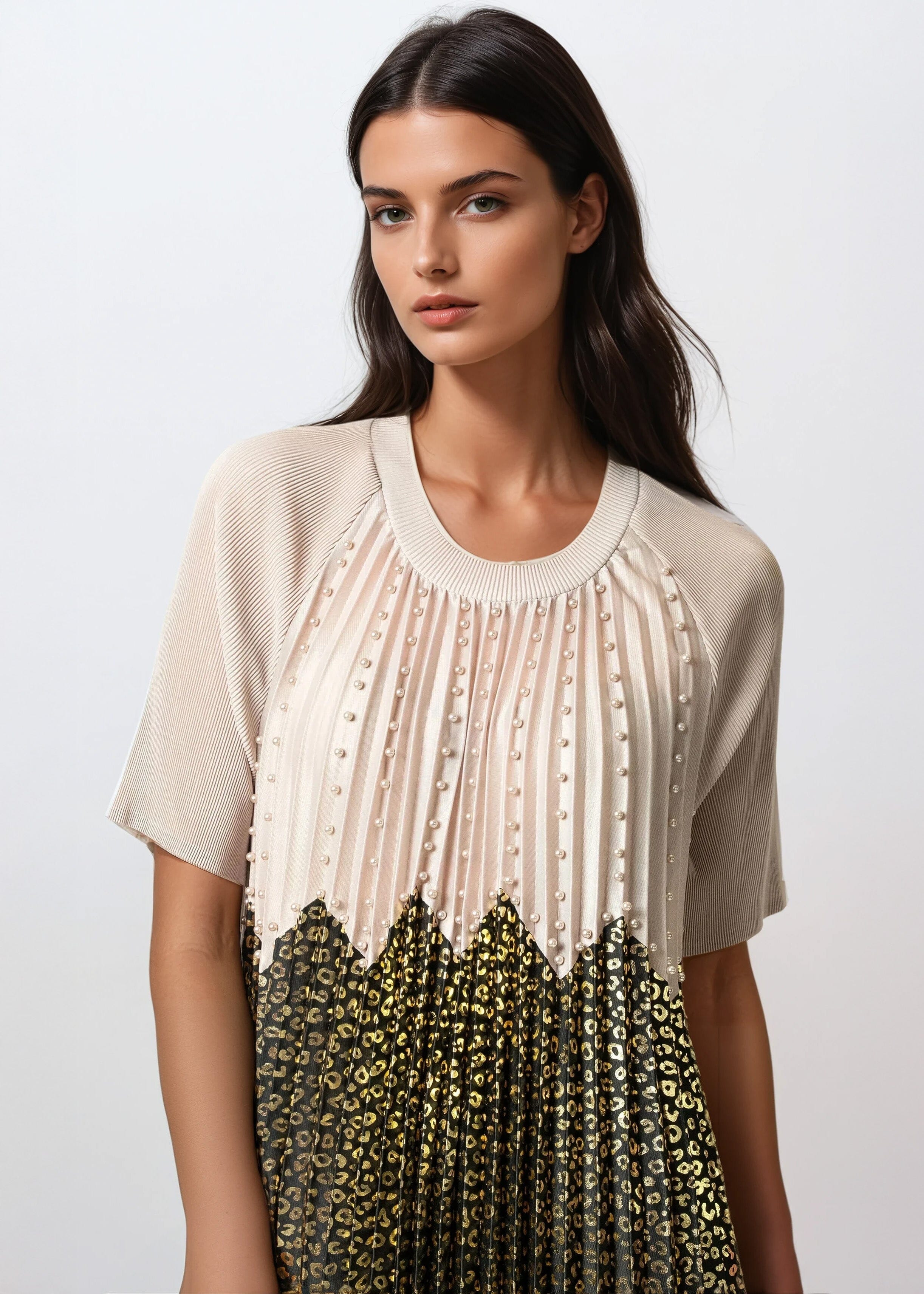 leopard pleated dress The Kaia
