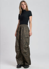 Leopard Drawstring Cargo Pants Pants Kate Hewko 