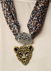 Leopard Head Scarf Necklace Necklaces Kate Hewko 
