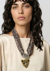 Leopard Head Scarf Necklace Necklaces Kate Hewko 